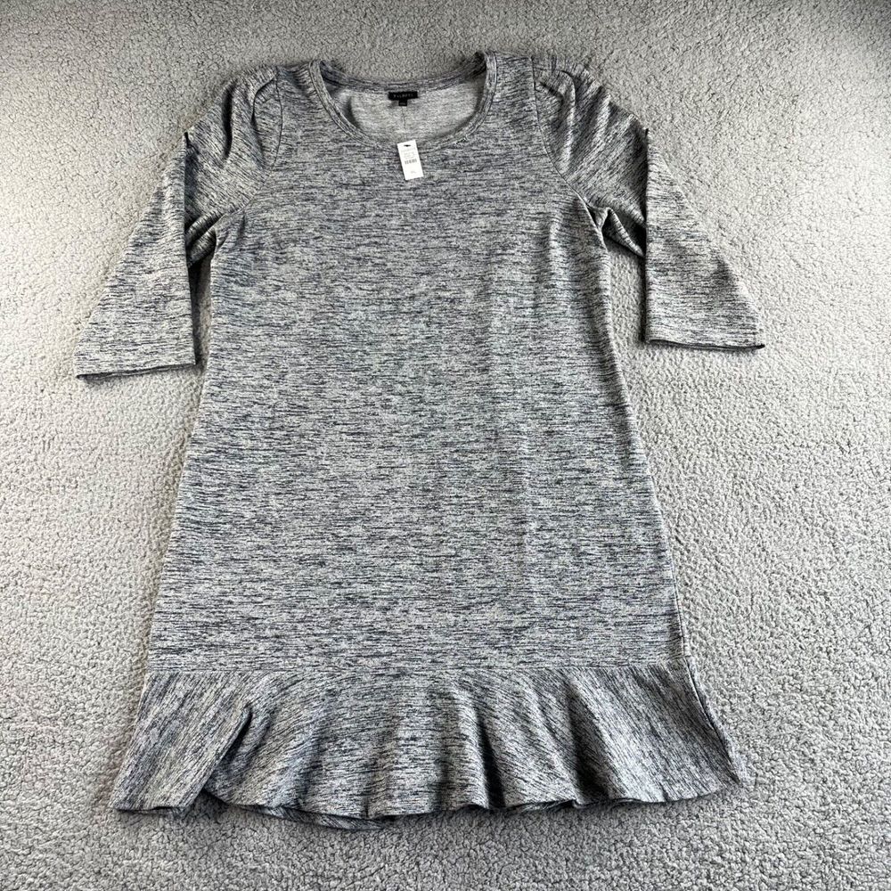 NWT Talbots Dress Womens XL Gray Midi Sweater Knit Terry Lined 3/4 Sleeve Casual